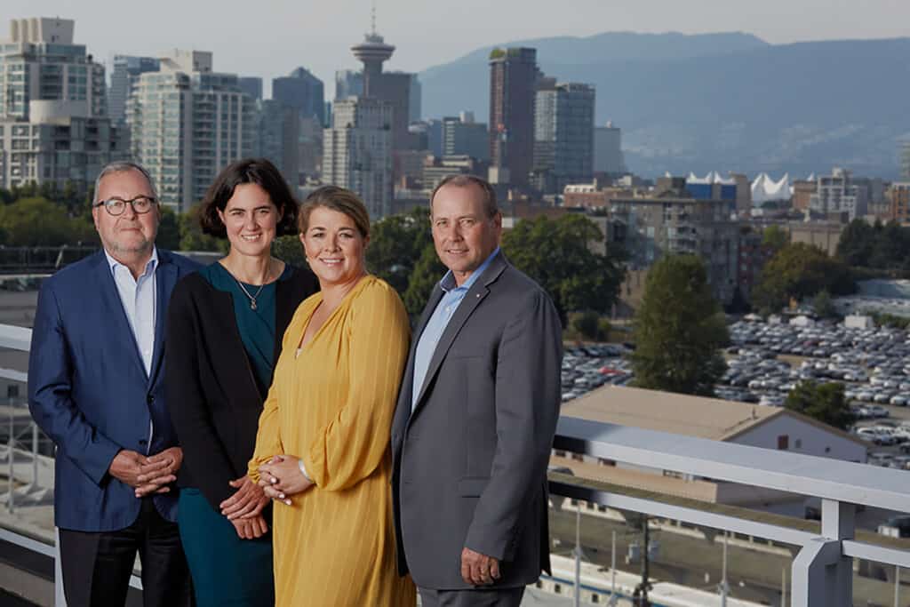 Image of Eric Harris, Board Chair, PHC; Fiona Dalton, President and CEO, PHC; Kathryn Young, Board Chair, St. Paul’s Foundation; Dick Vollet, President and CEO, St. Paul’s Foundation