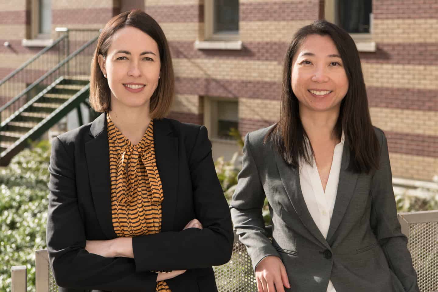 Image of Dr. Nadia Fairbairn and Dr. Ying Wang standing side by side