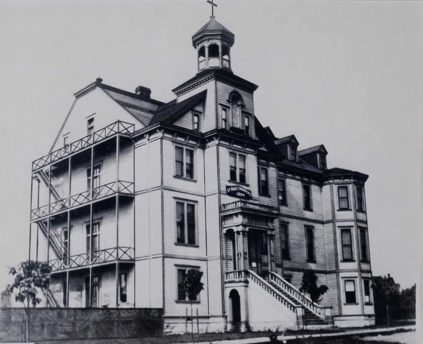 Image of Exterior of St. Paul's Hospital in 1894.