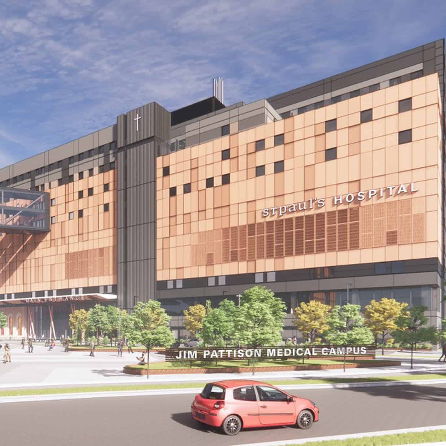 Rendering of the new St. Paul's Hospital on the Jim Pattison Medical Campus.