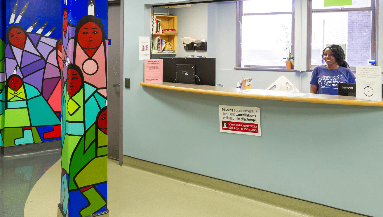 Rapid Access Addictions Clinic reception area