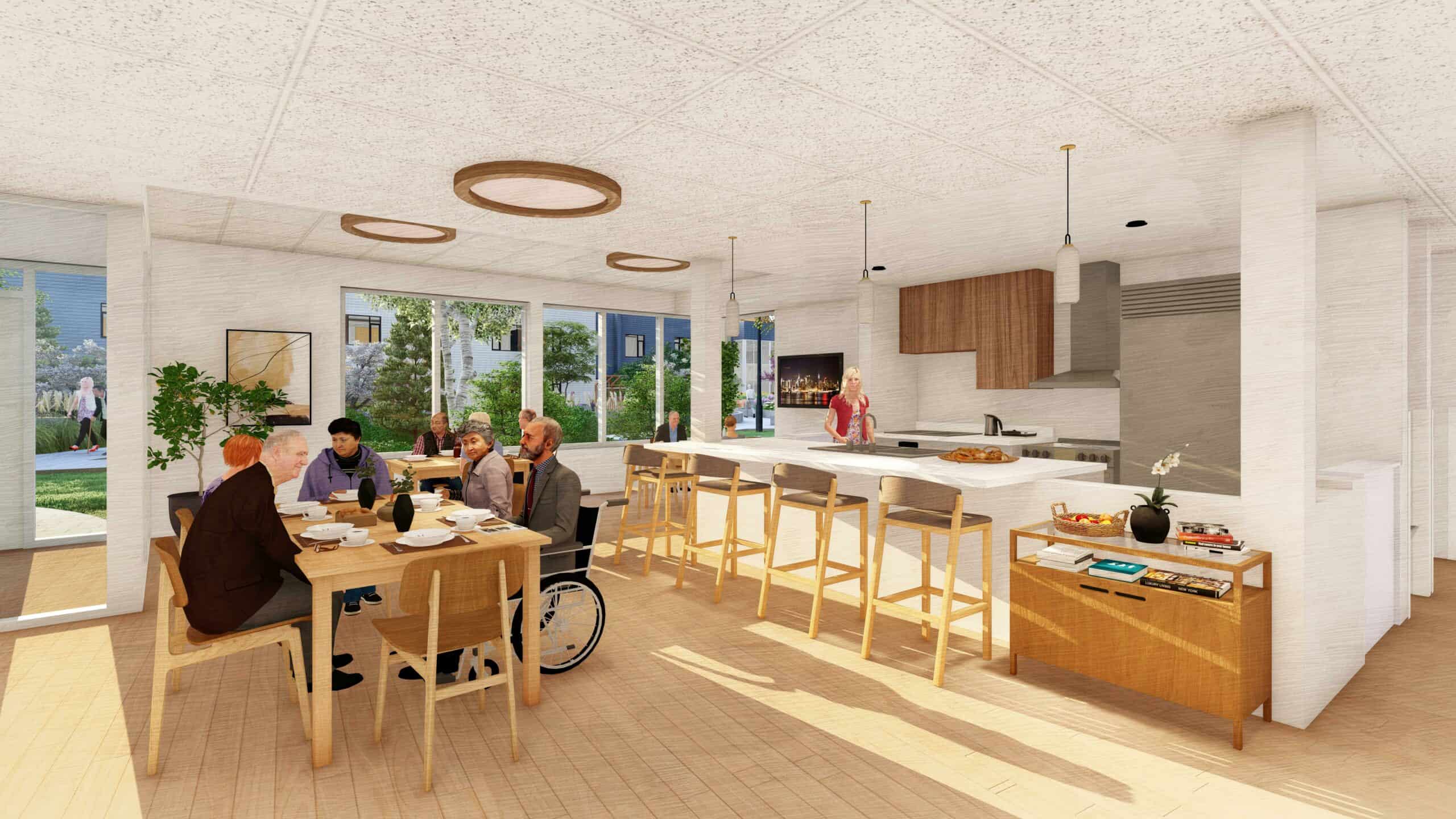 Rendering of the dining area at Providence Living at The Views and one of the aspects loved by the Eldercare Foundation