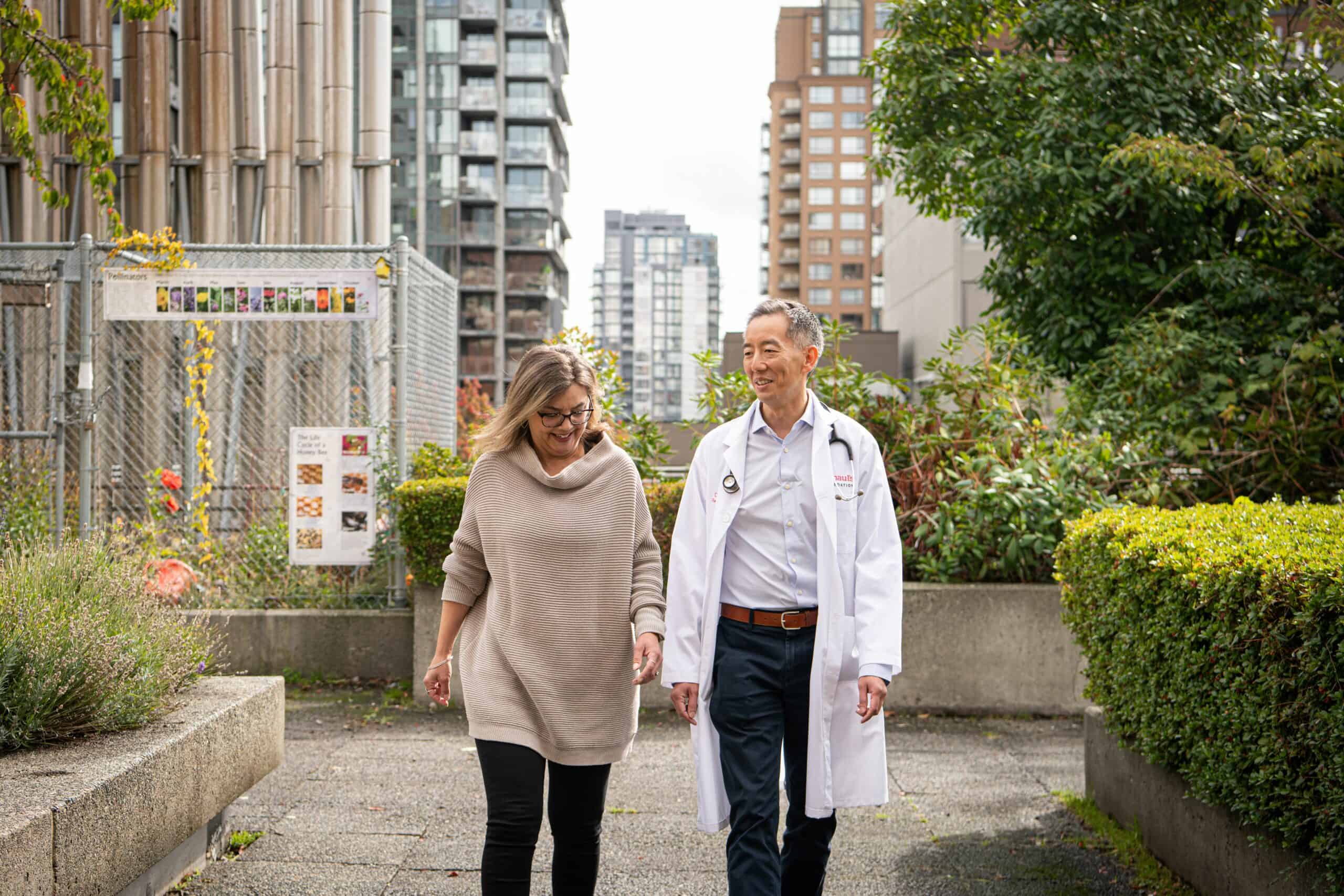 Kim Wood, grateful patient living with cystic fibrosis who was part of the Trikafta drug trial and Dr. Bradley Quon, respirologist and clinician-scientist, St. Paul’s Hospital.