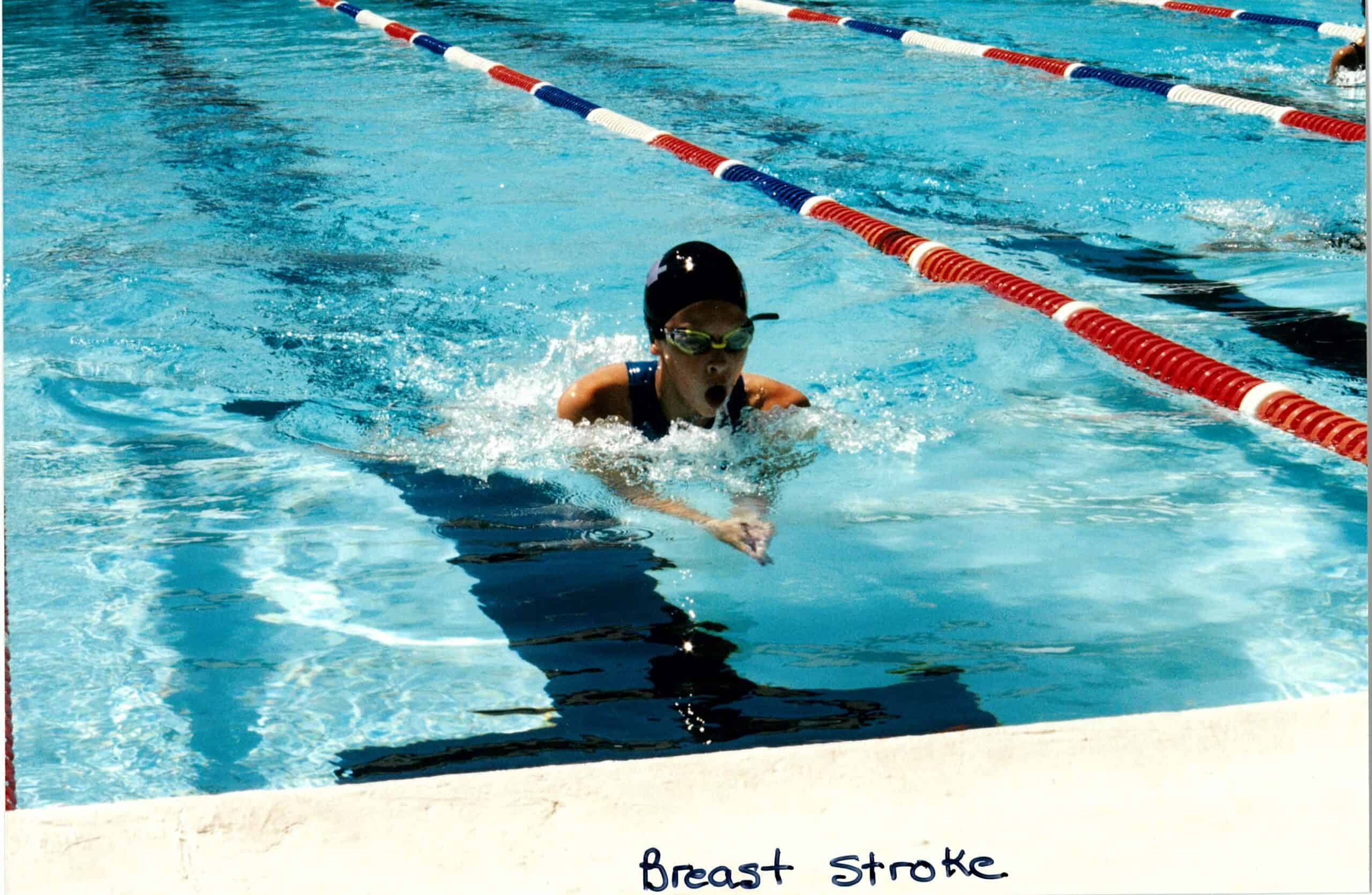 Photo scan of Jordan Prior swimming