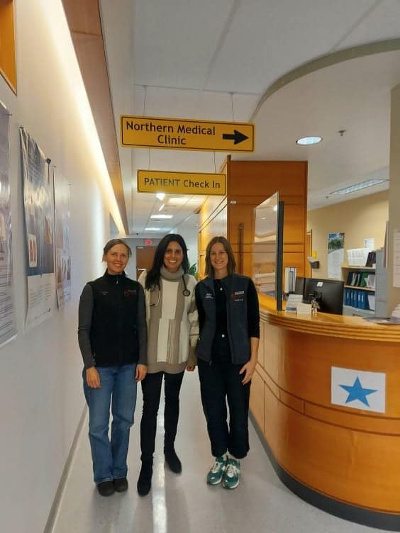 L-R: Alexia Gillespie, RN; Dr. Jasmine Grewal, VPACH Director and Jenny Kamer, echocardiogram technician at the latest St. Paul’s VPACH partnership clinic, this one in Prince George.