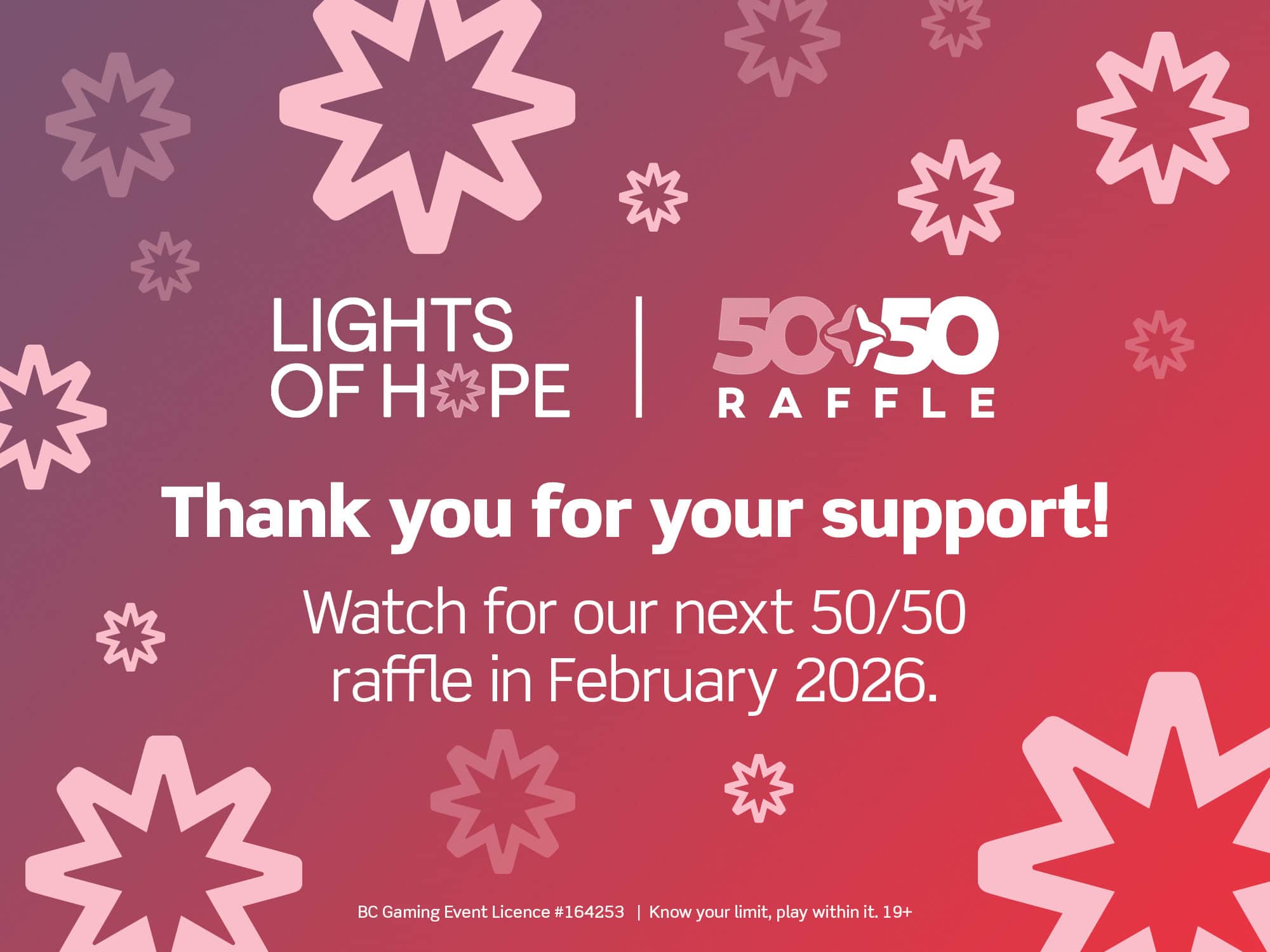 Lights of Hope 50/50 raffle branded graphic