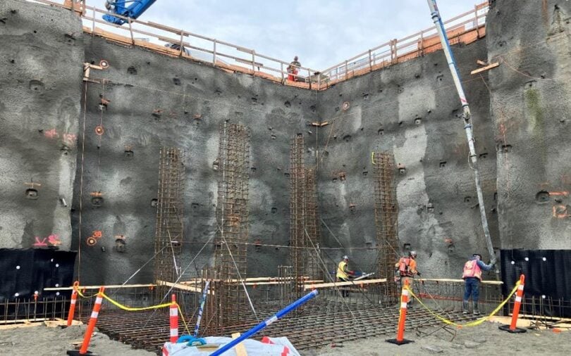 Inside the construction site at St. Vincent’s: Heather, as crews complete the first concrete pour that sets the stage for footings and vertical construction.